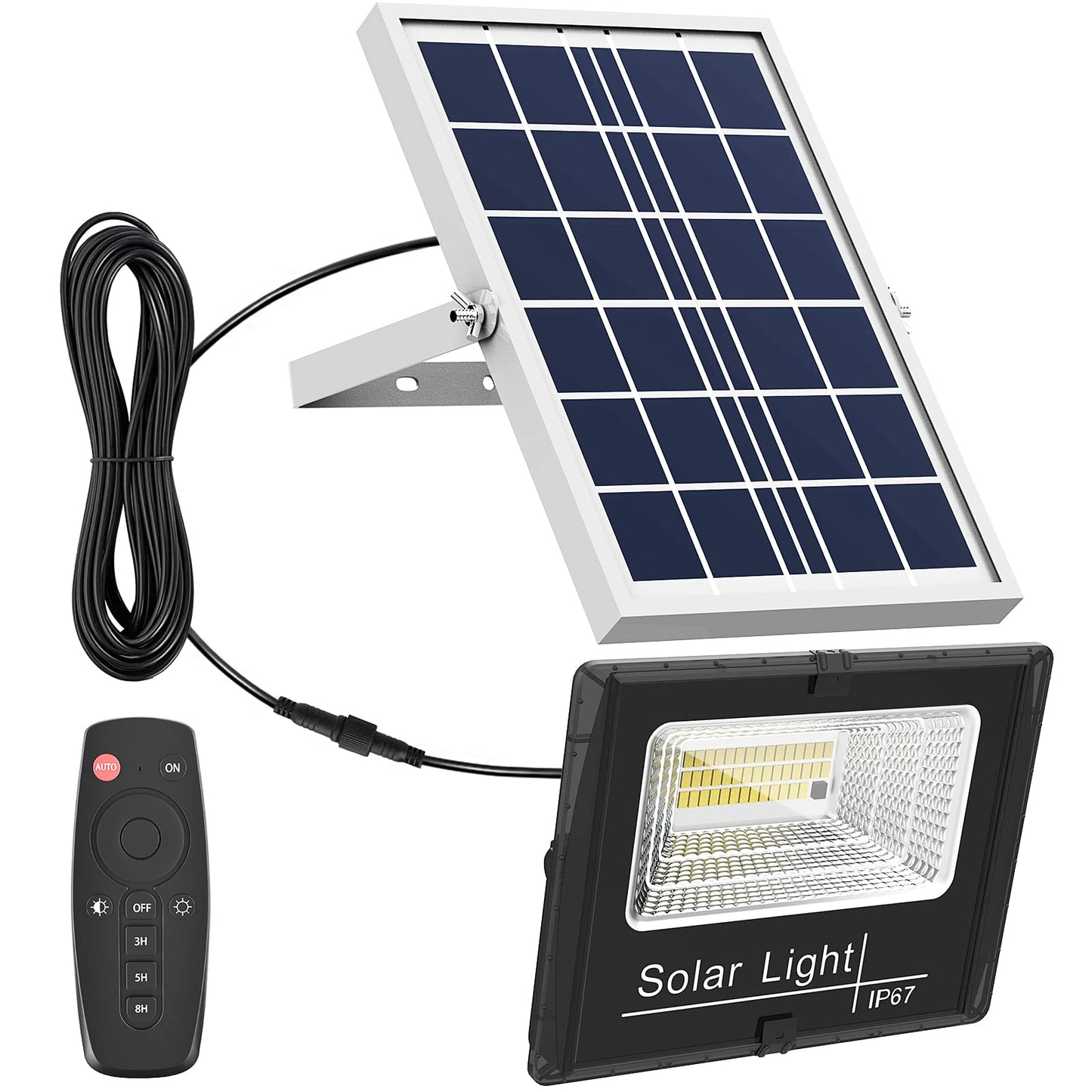 kakalights Solar Flood Light Outdoor Remote 6000K Bright White Floodlights Ip65 Waterproof Solar Power Security Light Auto On/Off Dusk to Dawnl