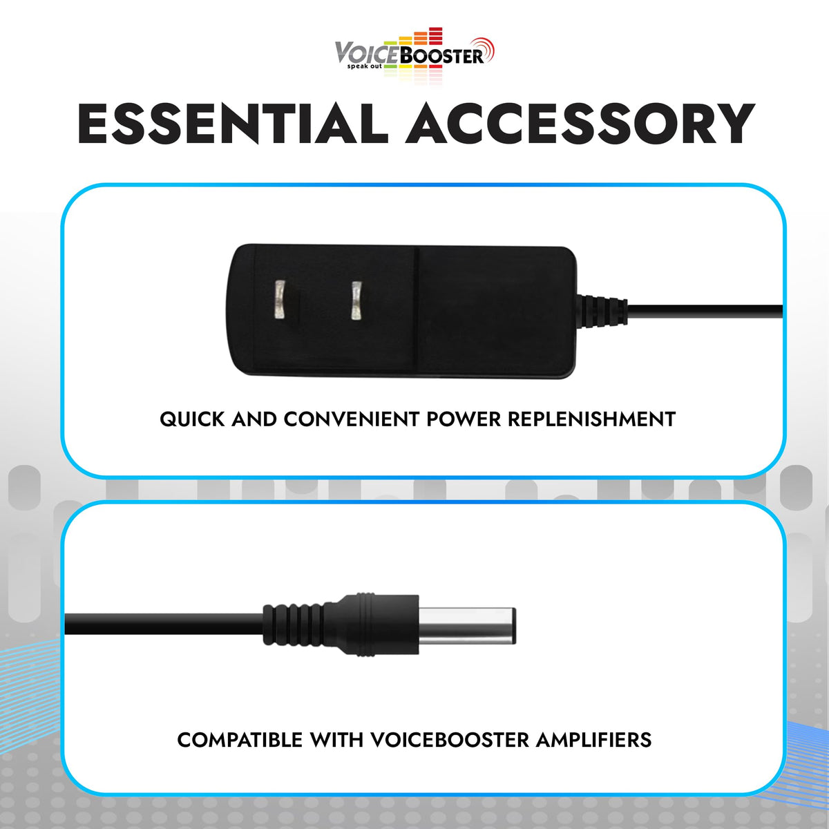 Voicebooster Power Adapter Charger for Voice Amplifiers - 5V DC 2A Output