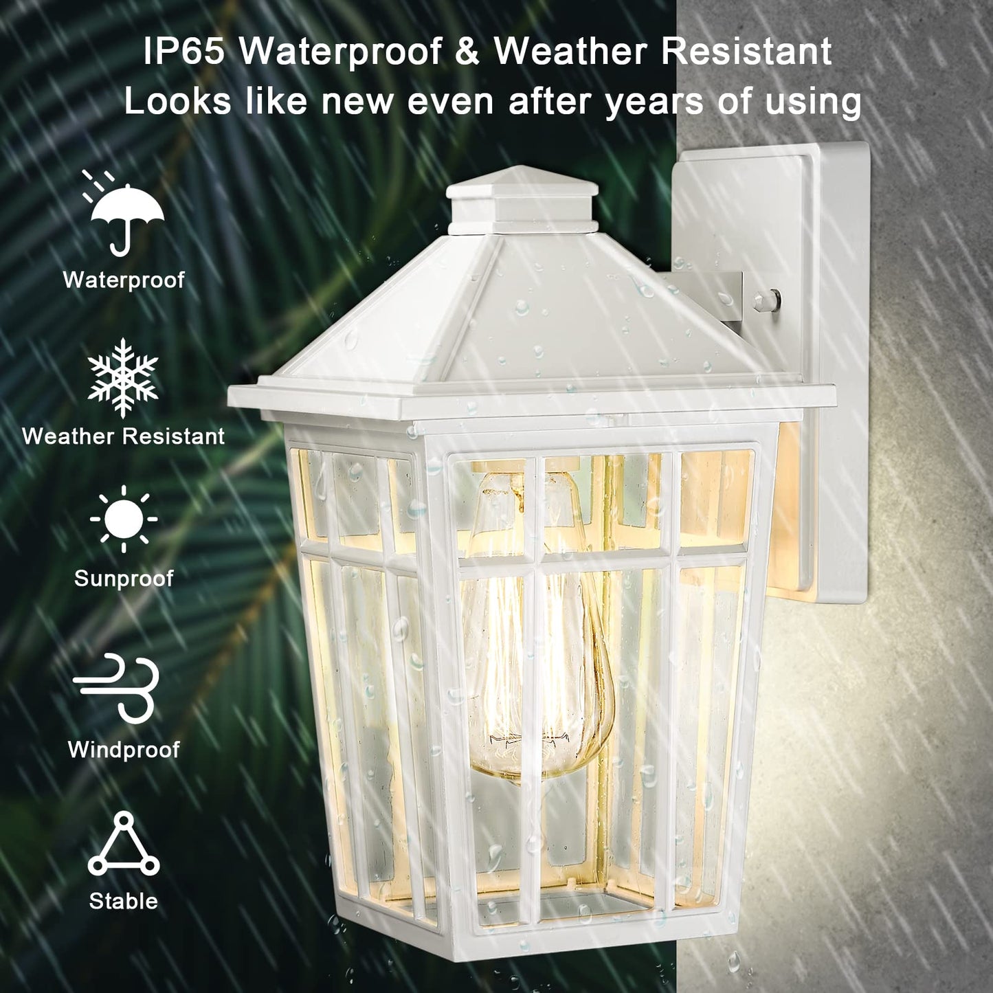 Darkaway Outdoor Sconce Lights Wall Light Fixtures, Front Porch Light Outdoor Wall Anti-Rust Waterproof Aluminum with Glass Exterior Light Fixture