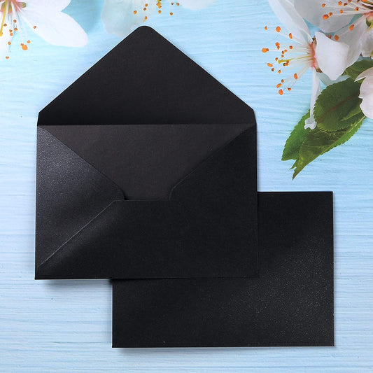 PONATIA 50 Pieces/Lot A7 Silver Glitter Envelopes, 5.25 x 7.5'', Perfect for 5x7'' Weddings, Invitation Cards,Graduation Invite