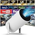 Mini Projector with 5G WIFI and Bluetooth, 4K 1080P Support Portable Projector 180° Rotatable 130'' Screen Movie Projector Auto Keystone Compatible
