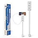 Power Outlet Extender Stick-2AC Plugs-Power Strips USB C & A Ports-180° Rotating Electrical Plug Extension-Surge Protector Power Strip Flat Plug-Wall