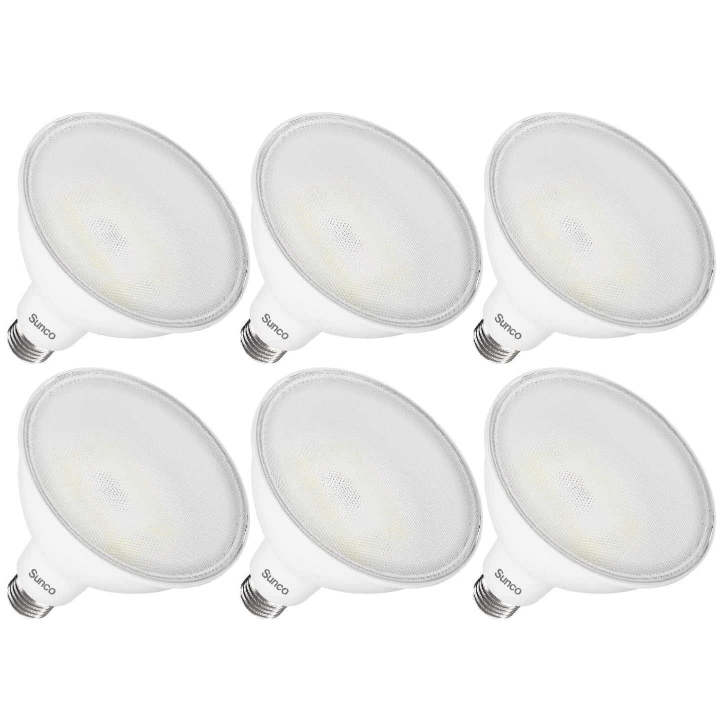 Sunco 6 Pack PAR38 LED Flood Light Bulb, 20W=250W, Dimmable, Waterproof
