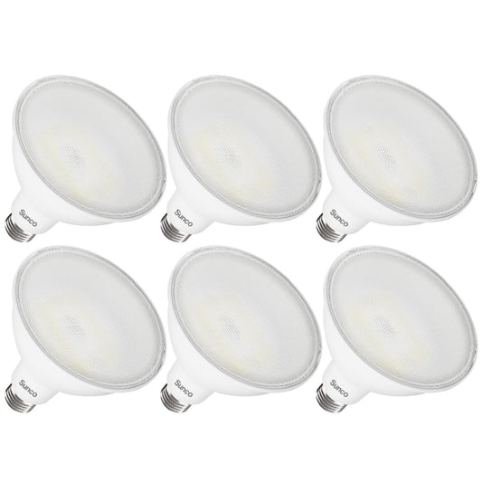 Sunco 6 Pack PAR38 LED Flood Light Bulb, 20W=250W, Dimmable, Waterproof