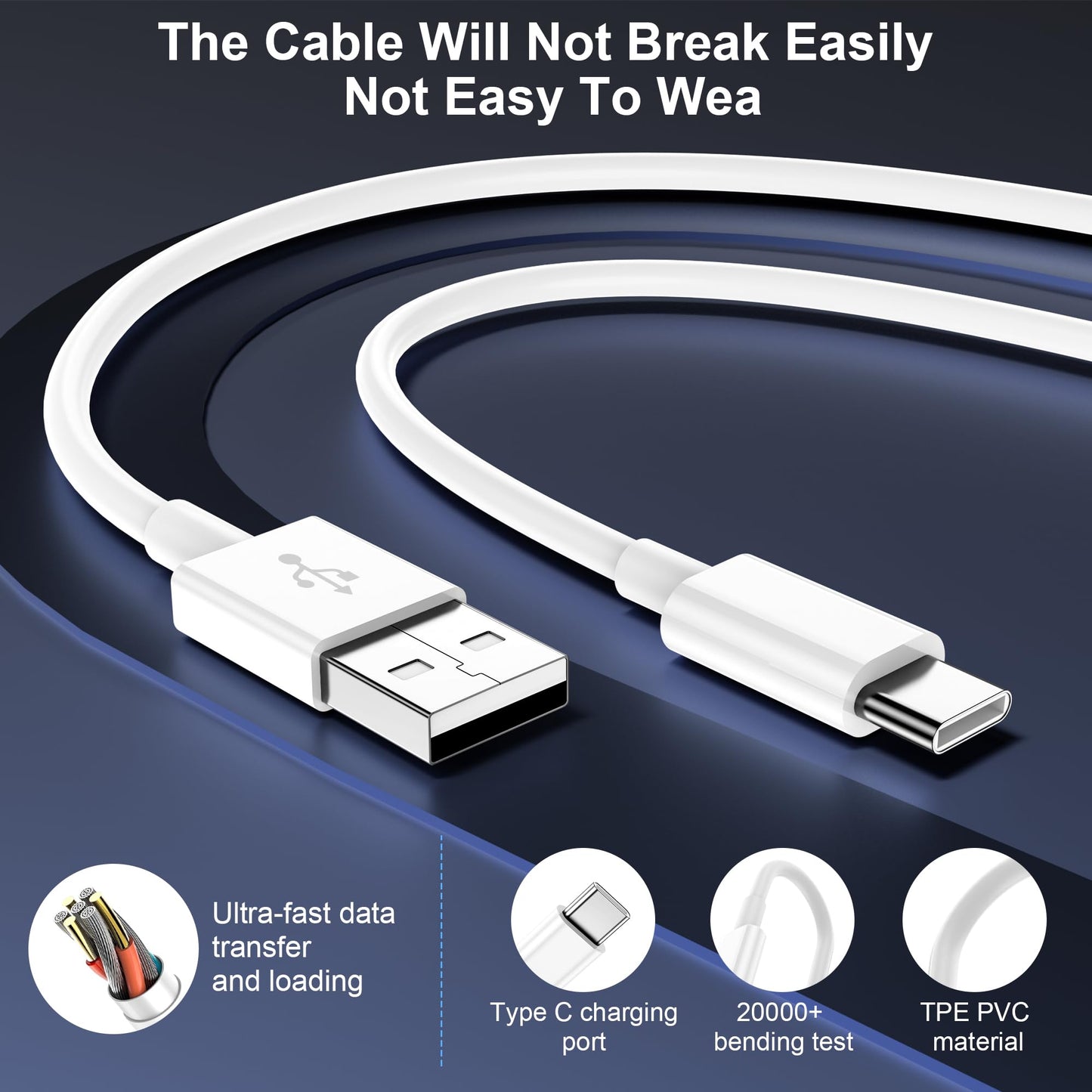 hibiker Car Carplay Cable for iPhone 16 15 Pro Max/Pro/Plus,USB to USB C Cable [1FT+2FT+3FT] for Car Charger Adapter,Carplay USB C Cord Accessories