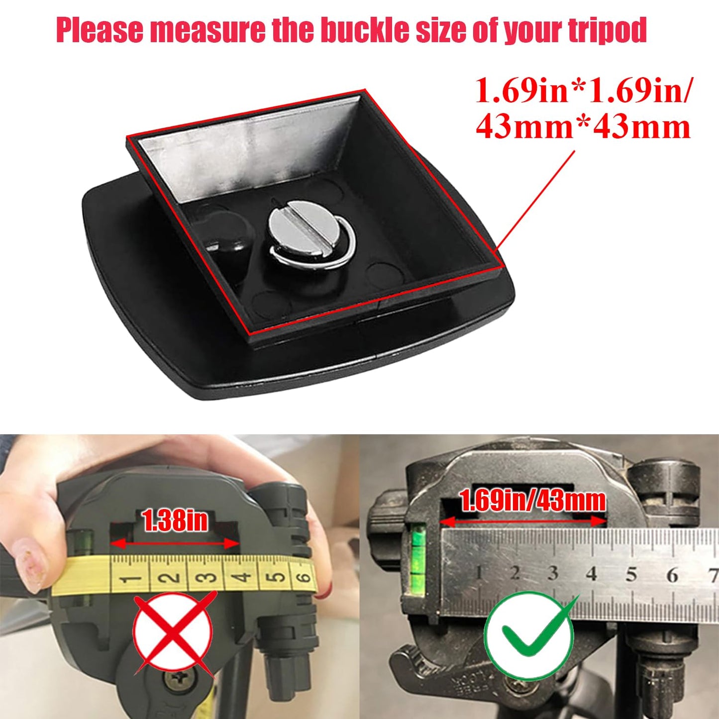 Voganacee 2-Pack Universal 43x43mm Quick Release Plate Set for Velbon Tripods, Compatible with CX-444, CX-888, CX-460, DF-50 - Durable, Easy-to-Use
