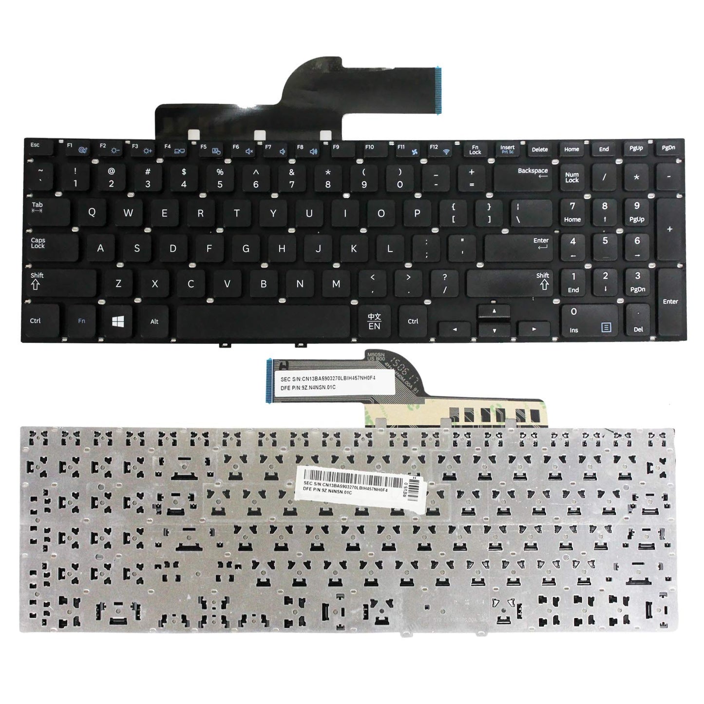 Zahara US Keyboard NO Frame Replacement for Samsung NP550P5C N550P5CL NP355E5C NP355V5C 9Z.N4NSN.01C