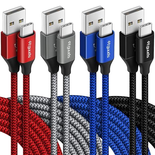 etguuds [4-Pack, 3ft] USB Type C Cable 3A Fast Charging, USB A to USB C Cable Premium Nylon Braided Compatible with Samsung Galaxy S20 S10 S9 S8 Plus