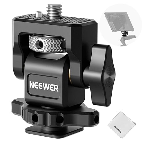 NEEWER Cold Shoe Camera Monitor Mount with Anti Twist 1/4" Screw Compatible with Atomos Ninja V, 5" & 7" Field Monitor, 360° Swivel 180° Tilt