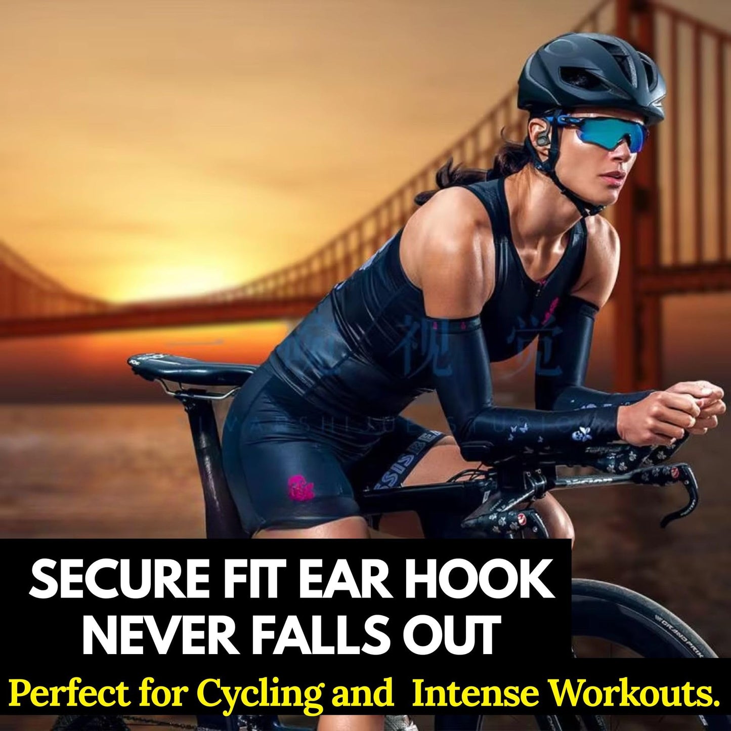 Audance Wireless Sport Earbuds with Ear Hooks, Bluetooth 5.4 Secure Fit Ear Buds for Running & Gym, Sweatproof IPX7, 50H Playtime Charging Case, 4-Mic