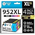 Smart Ink Compatible Ink Cartridges Replacement for HP 952XL 952 XL 4 Combo Pack (Black, Cyan/Magenta/Yellow) to use with HP OfficeJet Pro 8710 7740
