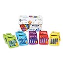 Learning Resources Rainbow Calculators - Solar Powered, Classroom Must Haves, Back to School, Math Manipulatives, Teacher Set of 10, Ages 3+