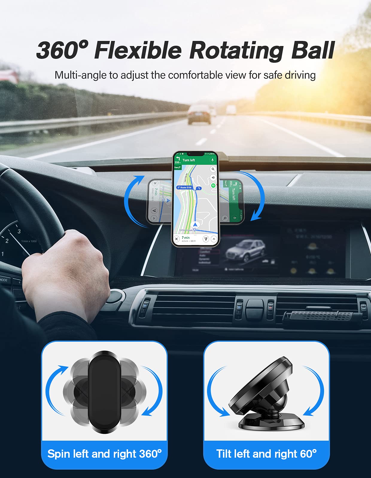 odbowuge Magnetic Phone Holder for Car[2 Pack],Phone Holders for Your car [Upgrade Magnet] -360 Rotation,Car Magnet Phone Mount Compatible with All