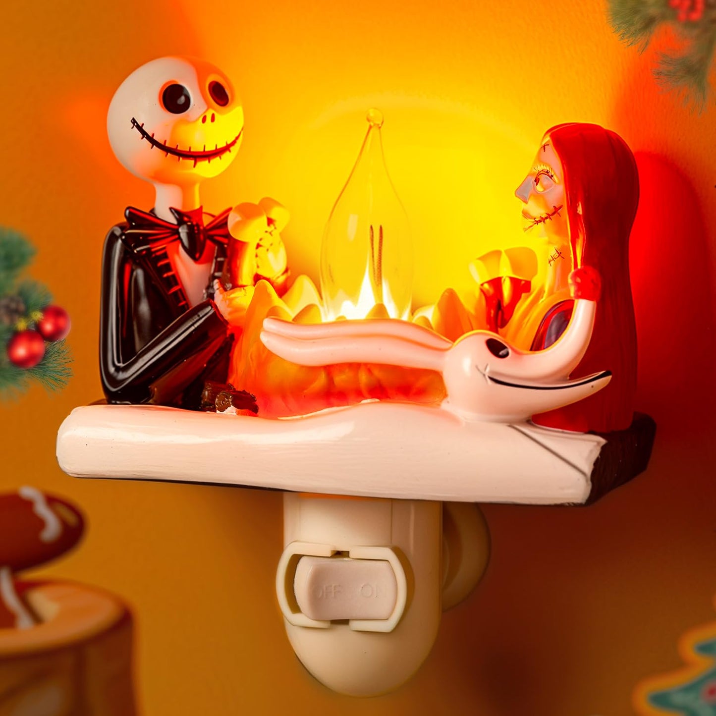 Nightmare Be Christmas Campfire Night Light,Nightmare Christmas Lights Plug in to Wall Resin Vintage,Christmas Eve Night Light Gifts Festive Ambiance