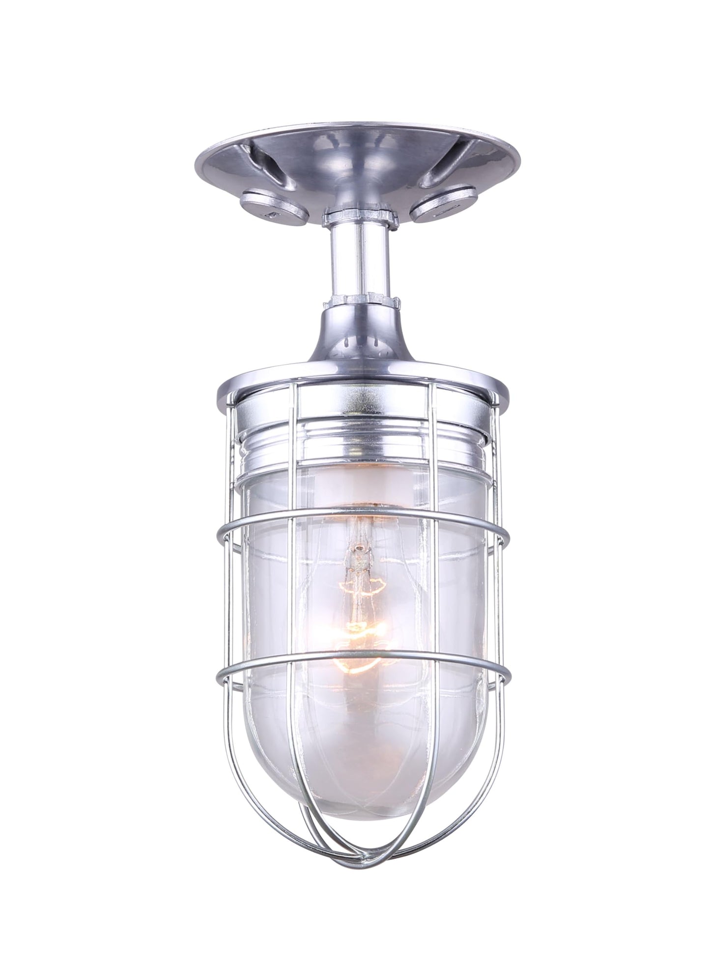 CANARM LTD. IOL337AL Weather 1 Light, Indoor/Outdoor, Ceiling/Wall Mount, All Metal with Cage, Aluminum Finish