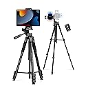JOILCAN Phone Tripod, 67" Camera Tripod Stand for iPhone iPad, Professional Aluminum Travel Tripods with Wireless Remote and Carry Bag for Cellphone