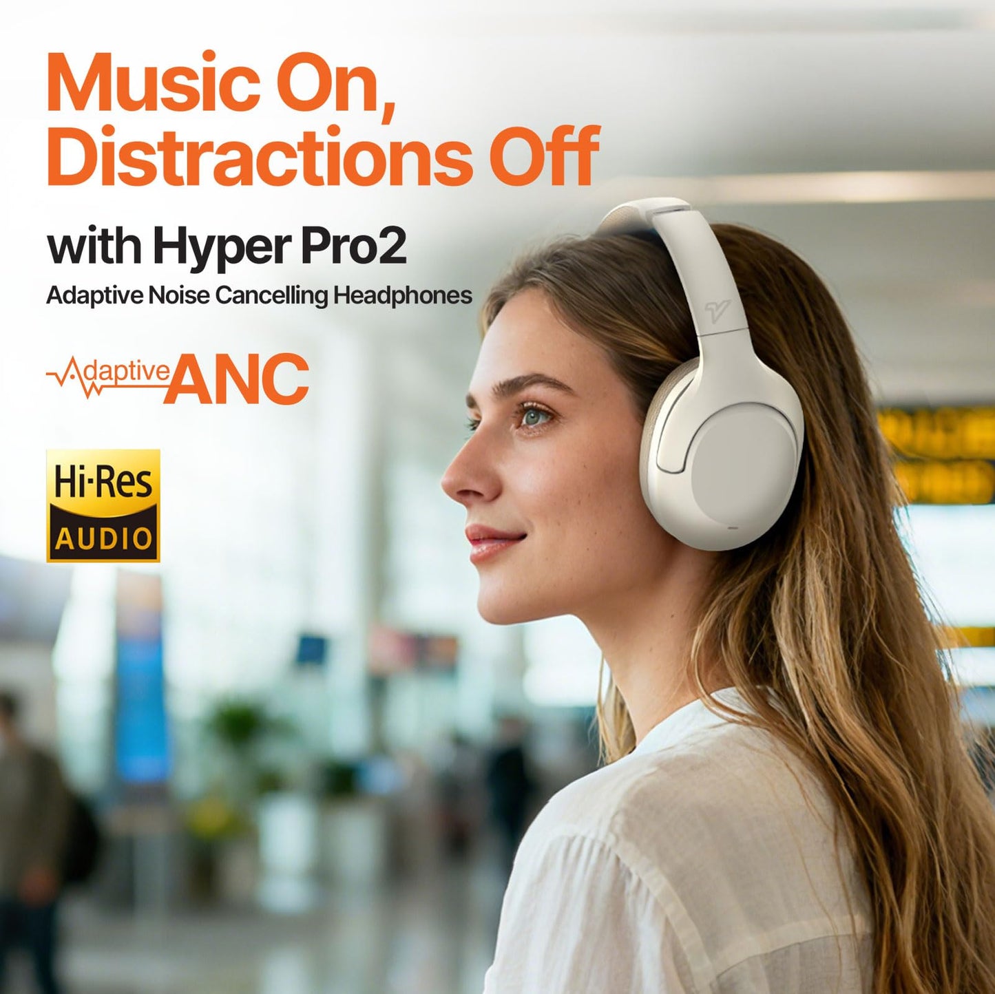 VOKALEN Hyper Pro 2 Bluetooth Headphones Over Ear, Hi-Res Audio, Adaptive Noise Cancelling, 60H Playtime, DEEP360 Spatial Sound, Comfort Mesh Ear…