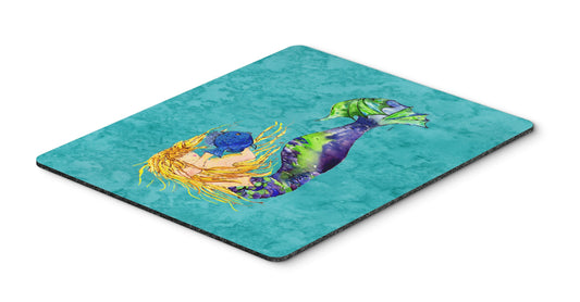 Caroline's Treasures 8724MP Blonde Mermaid on Teal Mouse Pad, Hot Pad or Trivet for Home Office Gaming Working Computers Laptop Mouse Mat,Washable