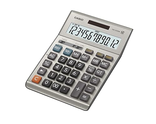 Casio DM-1200BM - Business Desktop Calculator with Cost/Sell/Margin & Tax Keys | Extra-Large 12-Digit Display, Kickstand | Ideal for Office & Finance