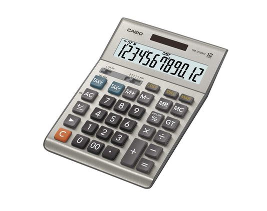 Casio DM-1200BM - Business Desktop Calculator with Cost/Sell/Margin & Tax Keys | Extra-Large 12-Digit Display, Kickstand | Ideal for Office & Finance