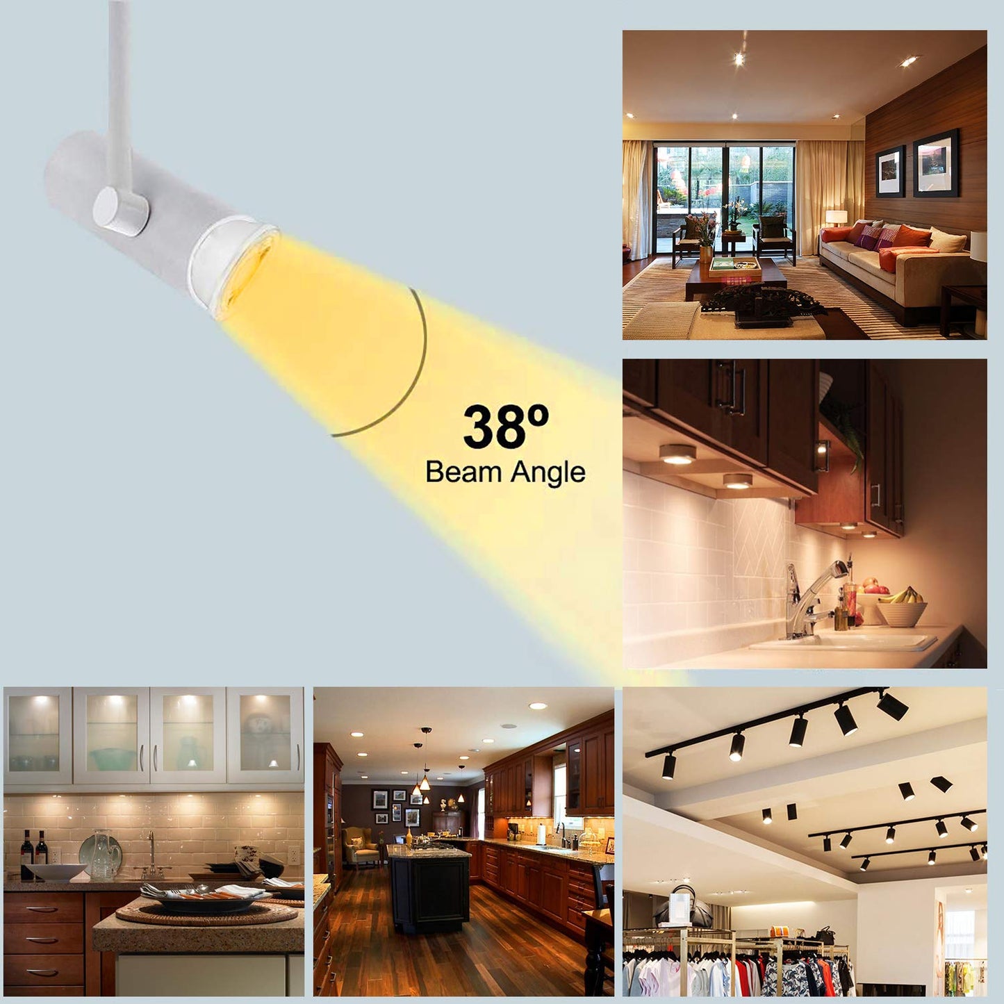 YUIIP 5W MR11 GU4 LED Light Bulbs 12V 20W 35W 40W Halogen Bulb Replacement Soft Warm White 3000K Recessed Spotlight Lamp for Landscape Track Lighting