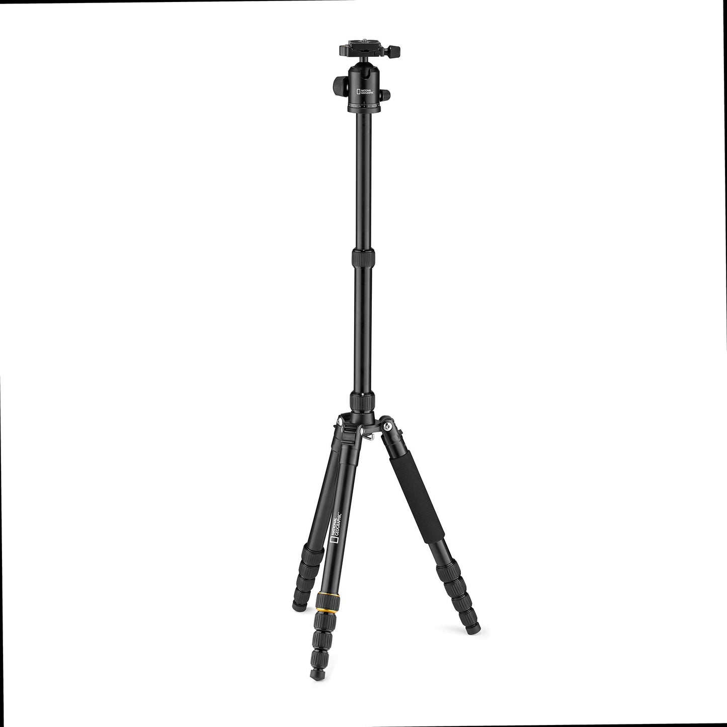 NATIONAL GEOGRAPHIC Travel Photo Tripod Kit with Monopod, Aluminium, 5-Section Legs, Twist Locks, Load up 8kg, Carrying Bag, Ball Head, Quick Release