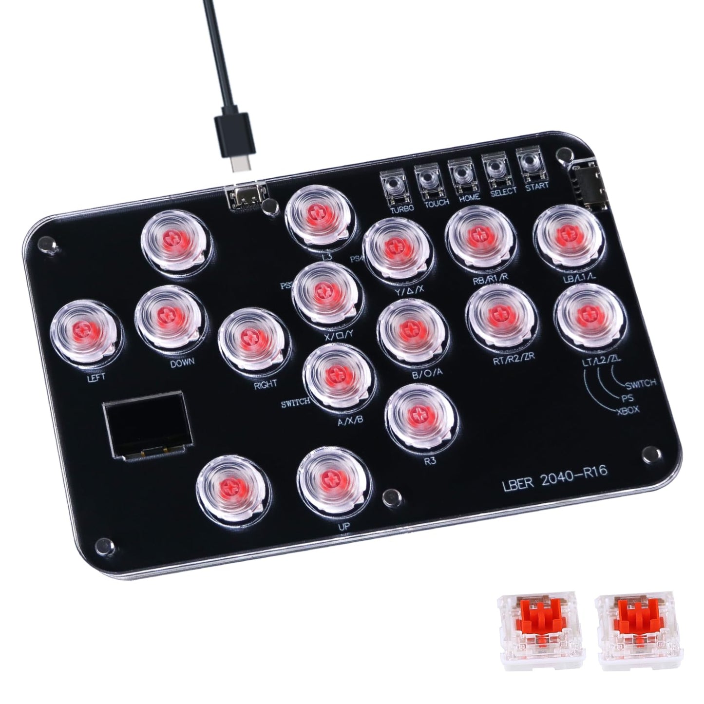 DO-CAM Leverless Controller Arcade Stick R16, Arcade Stick All-Button Controller for PC/PS3/PS4/Steam/Switch, Arcade Stick Street Fight with Turbo