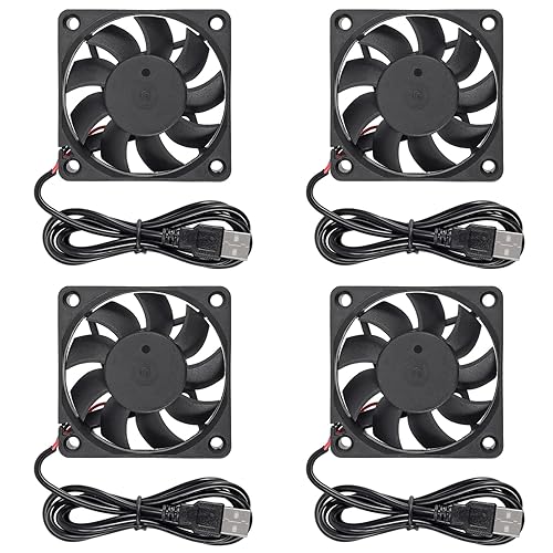 4pcs 6015 Fan 60x60x15mm DC 5V 60mmx15mm Brushless Fan Replacement Ball Bearing 60mm Fan for DIY PC Computer Case Cooling Fan - USB