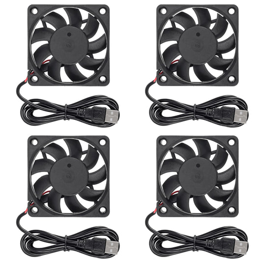 4pcs 6015 Fan 60x60x15mm DC 5V 60mmx15mm Brushless Fan Replacement Ball Bearing 60mm Fan for DIY PC Computer Case Cooling Fan - USB