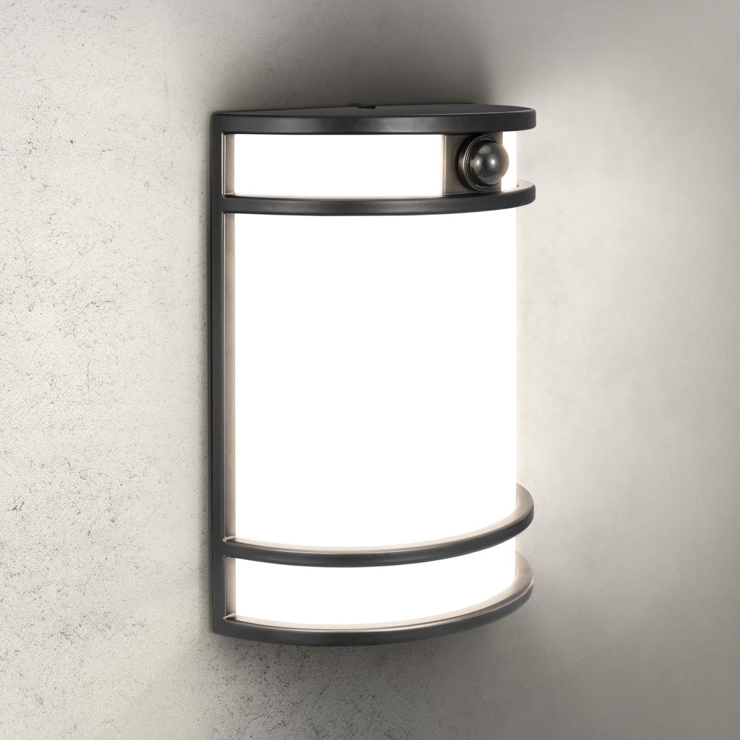 ASD 10 Inch Motion Sensor LED Outdoor Sconce Lights - 15W 120-277V 3000K 4000K 5000K Black Exterior Lighting Fixtures, Dimmable Exterior Lights