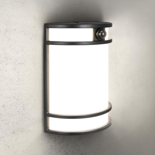 ASD 10 Inch Motion Sensor LED Outdoor Sconce Lights - 15W 120-277V 3000K 4000K 5000K Black Exterior Lighting Fixtures, Dimmable Exterior Lights