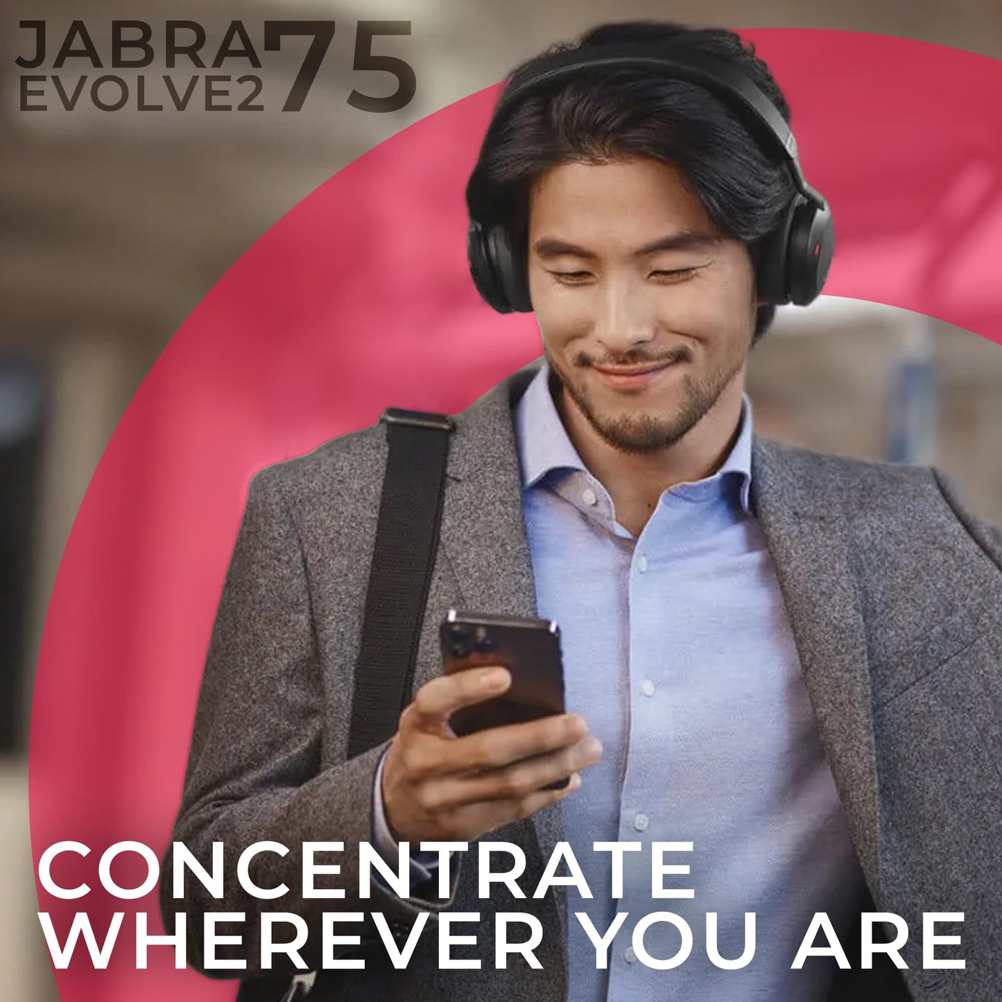 Jabra Evolve2 75 Wireless Headset Stereo UC w/Charging Headset Stand, USB Dongle, Compatible w/Zoom, RingCentral, Smartphones, Tablets, PC/MAC…