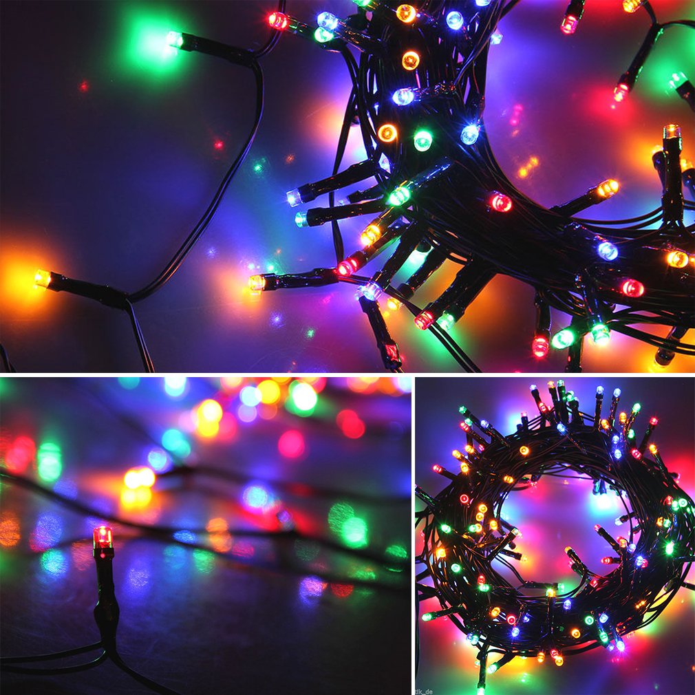 JAYIJAXIN 100 LED Solar String Lights 39FT Solar Powered Christmas Light with 8 Lighting Modes, Waterproof Tree Lights for Outdoor Outside Xmas