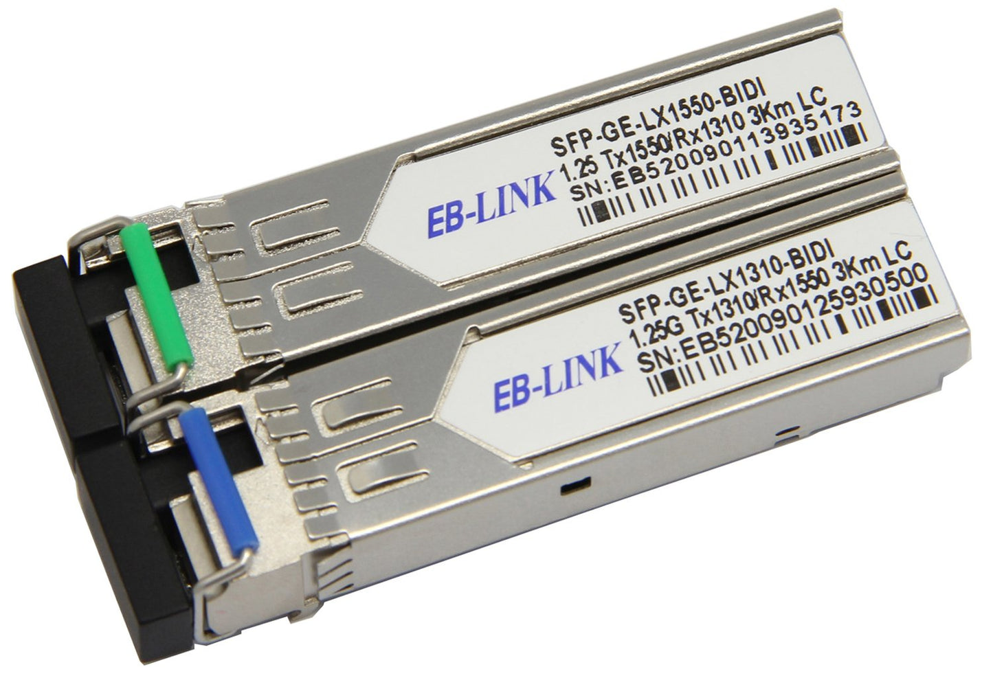EB-LINK 1 Pair GLC-BX-U & GLC-BX-D 1.25G 1310/1550nm 3KM BIDI WDM SFP Transceiver Module