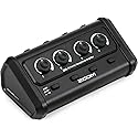 Zoom ZHA-4 4-Channel, Battery-Powered Headphone Amplifier with Volume & Mute Functions, for Podcasting, Music, Production