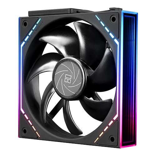 Thermalrlght TL-M12Q Case Fan, CPU Cooler Comes with ARGB Mirror Light Effect,PC PWM Silent Cooling with 2000RPM Speed, Building Blocks Version PC Fan