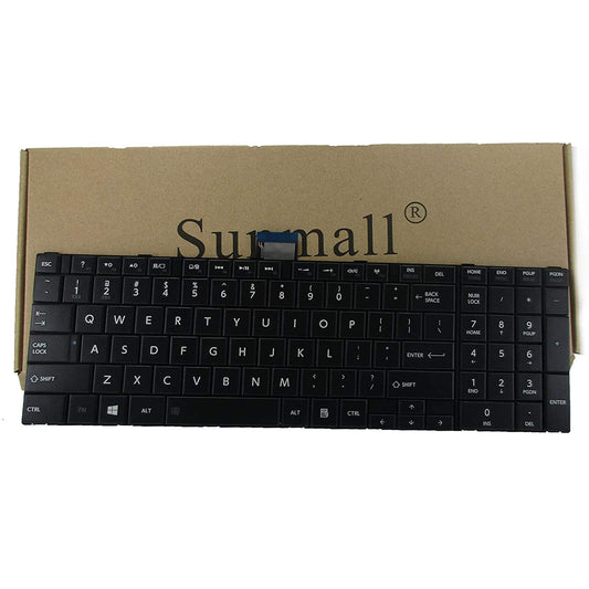 SUNMALL Keyboard Replacement Compatible with Toshiba Satellite C850 C855 C855D L850 L855 L855D L875D P850 P875 P855 Black US Layout