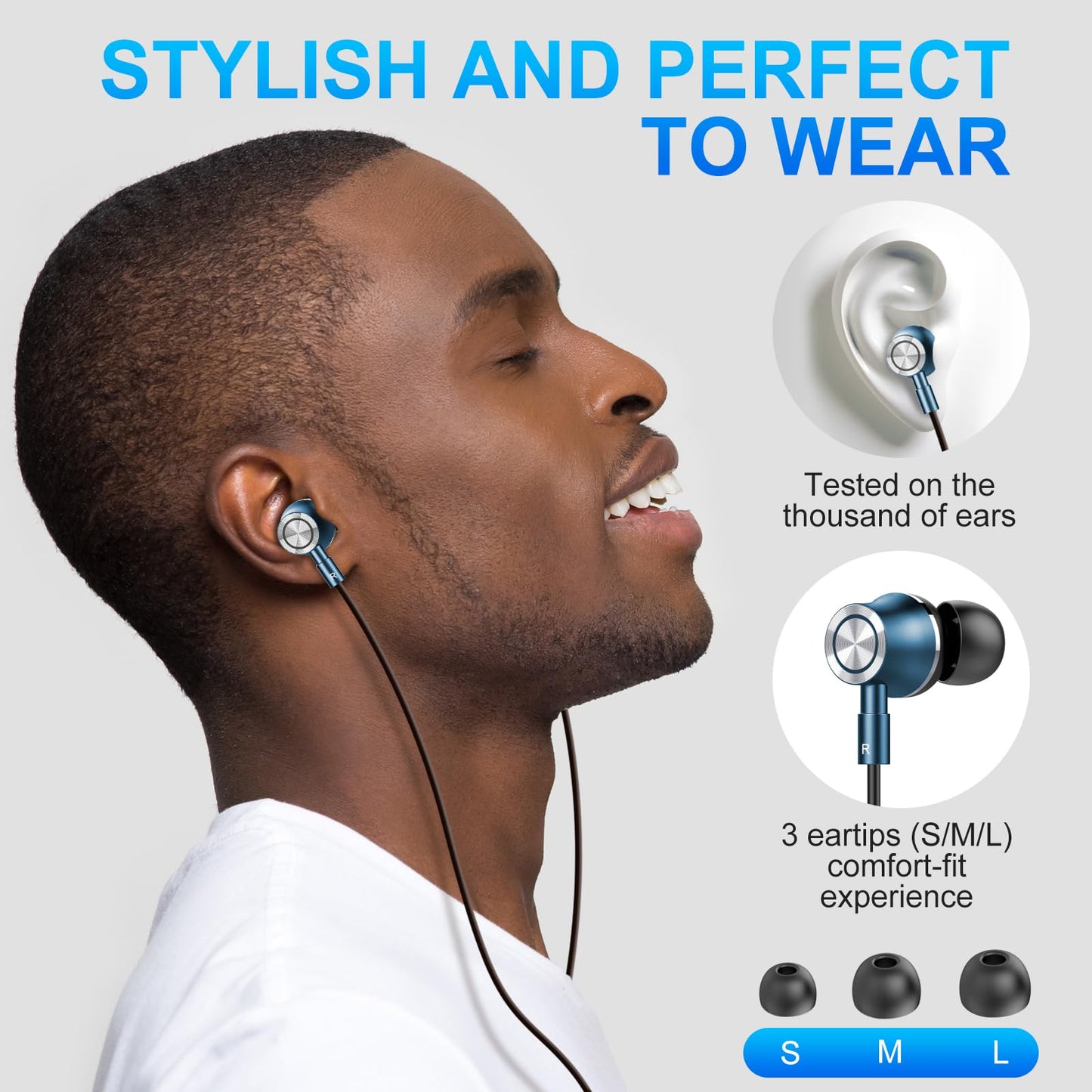 Rayhontech USB C Wired Earbuds, in Ear Earphones for Laptop PC with Microphone, Magnetic Noise Isolation Headset Compatible for iPhone 16 15 Pro Max…