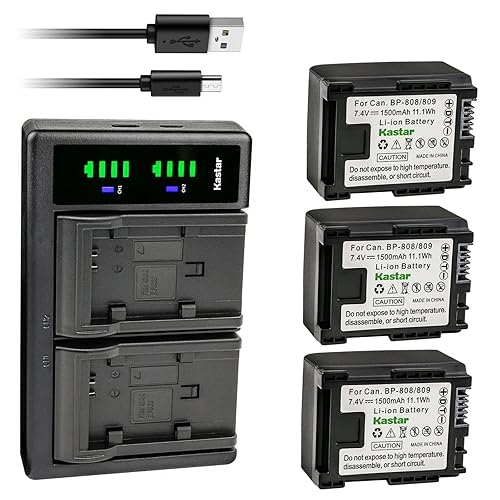 Kastar 3-Pack Battery and LTD2 USB Charger Replacement for Canon VIXIA HG20, VIXIA HG21, VIXIA HF G10 HFG10, VIXIA HF G20 HFG20 Camera