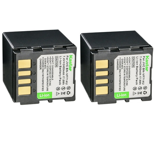 Kastar BN-VF714 Battery 2-Pack Replacement for JVC BN-VF707 BN-VF707U BN-VF707UE BN-VF707US BN-VF714 BN-VF714U BN-VF714UE BN-VF714US BN-VF733