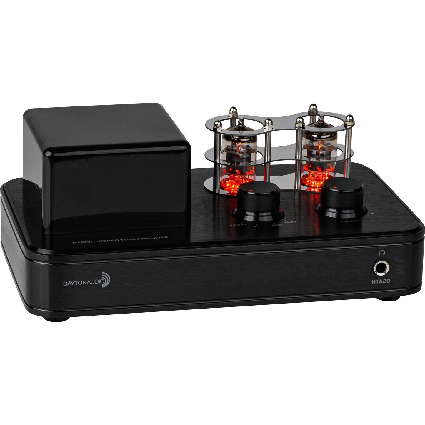 Dayton Audio HTA20 Integrated Stereo Hybrid Hi-Fi Vacuum Tube Class A/B Amplifier 20 Watts RMS with Subwoofer Output, Headphone Output, Bluetooth 5.0