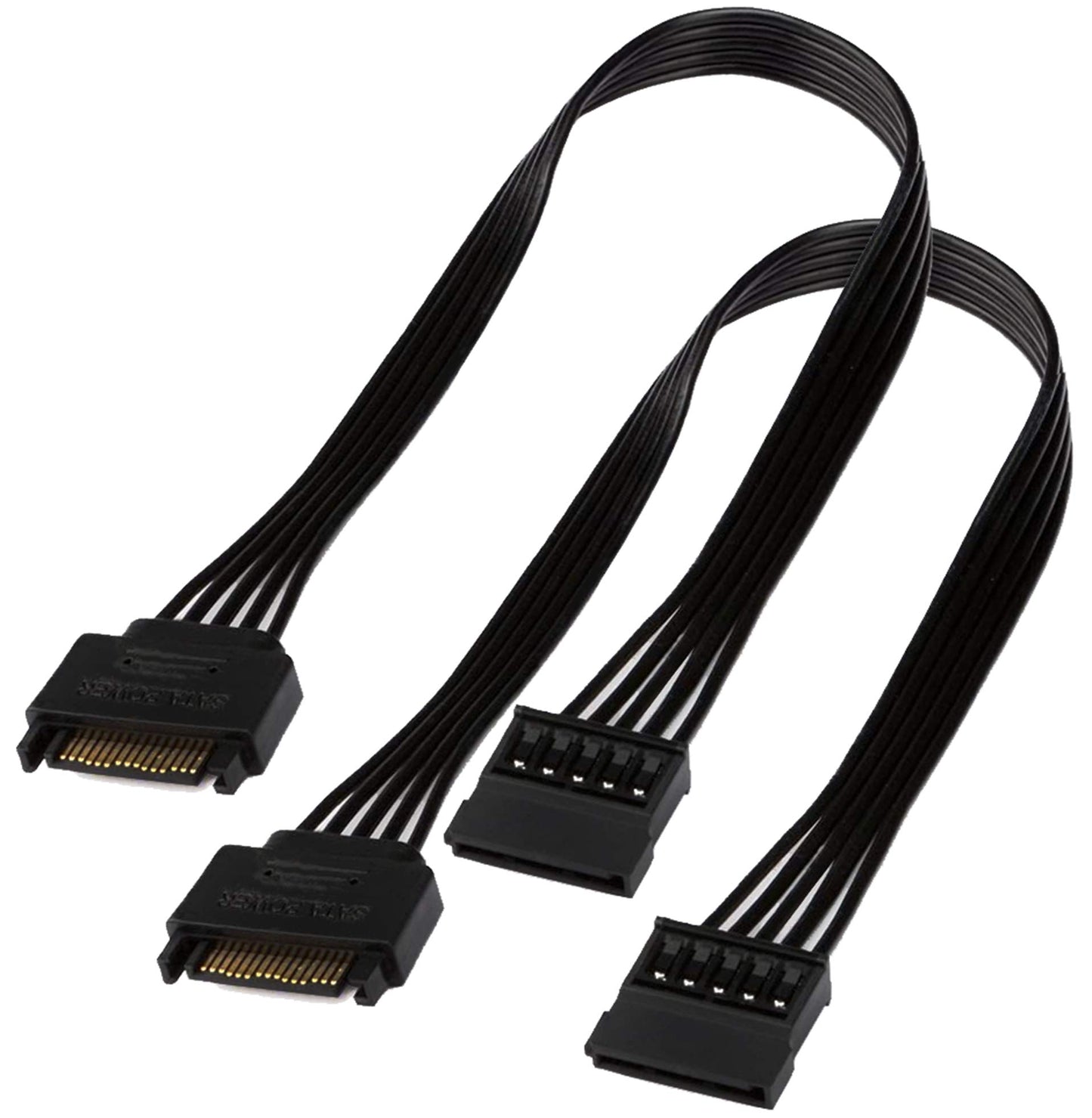 TeamProfitcom SATA Power Extension Cable, 15 Pin SATA Male to Female Extender Power Cable Adapter for Hard Drive Disk HDD, SSD (2 Pack) 24 Inches