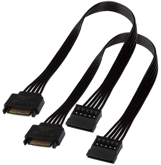 TeamProfitcom SATA Power Extension Cable, 15 Pin SATA Male to Female Extender Power Cable Adapter for Hard Drive Disk HDD, SSD (2 Pack) 24 Inches