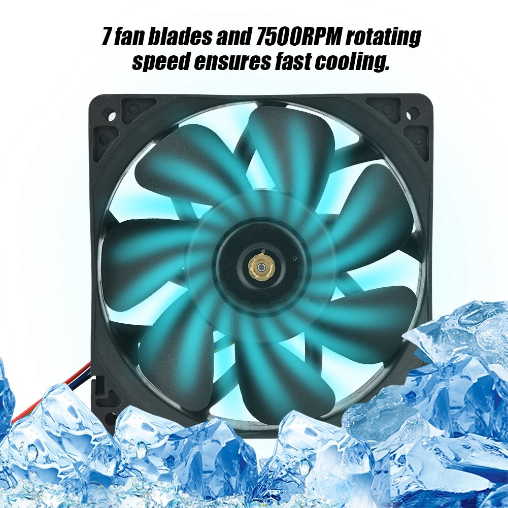 Cooling Fan, DC 12V 5.0A Computer Case 7500RPM Cooling Fan Replacement 4 Pin Connector for Antminer S7 S9.