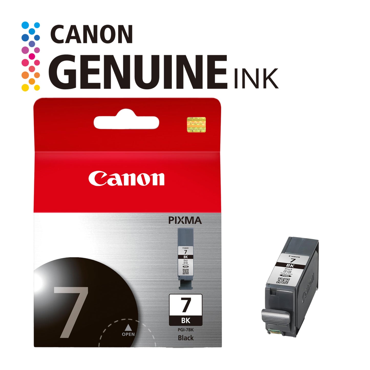 Canon PGI-7 Genuine Black Ink Tank, Compatible with MX7600, and IX7000 Printers