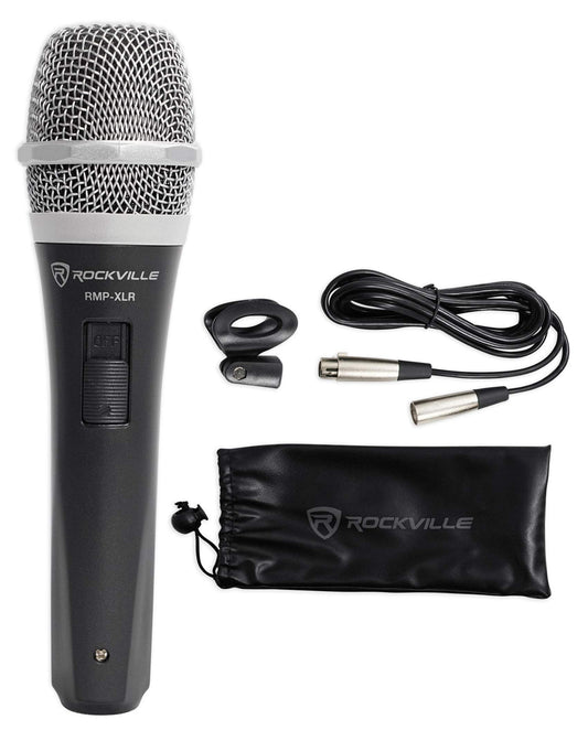 Rockville RMP-XLR Dynamic Super Cardioid Microphone, 10ft XLR Cable, Rugged Plastic Body, Clear Sound, M-06 Cartridge, for Vocals and Instruments