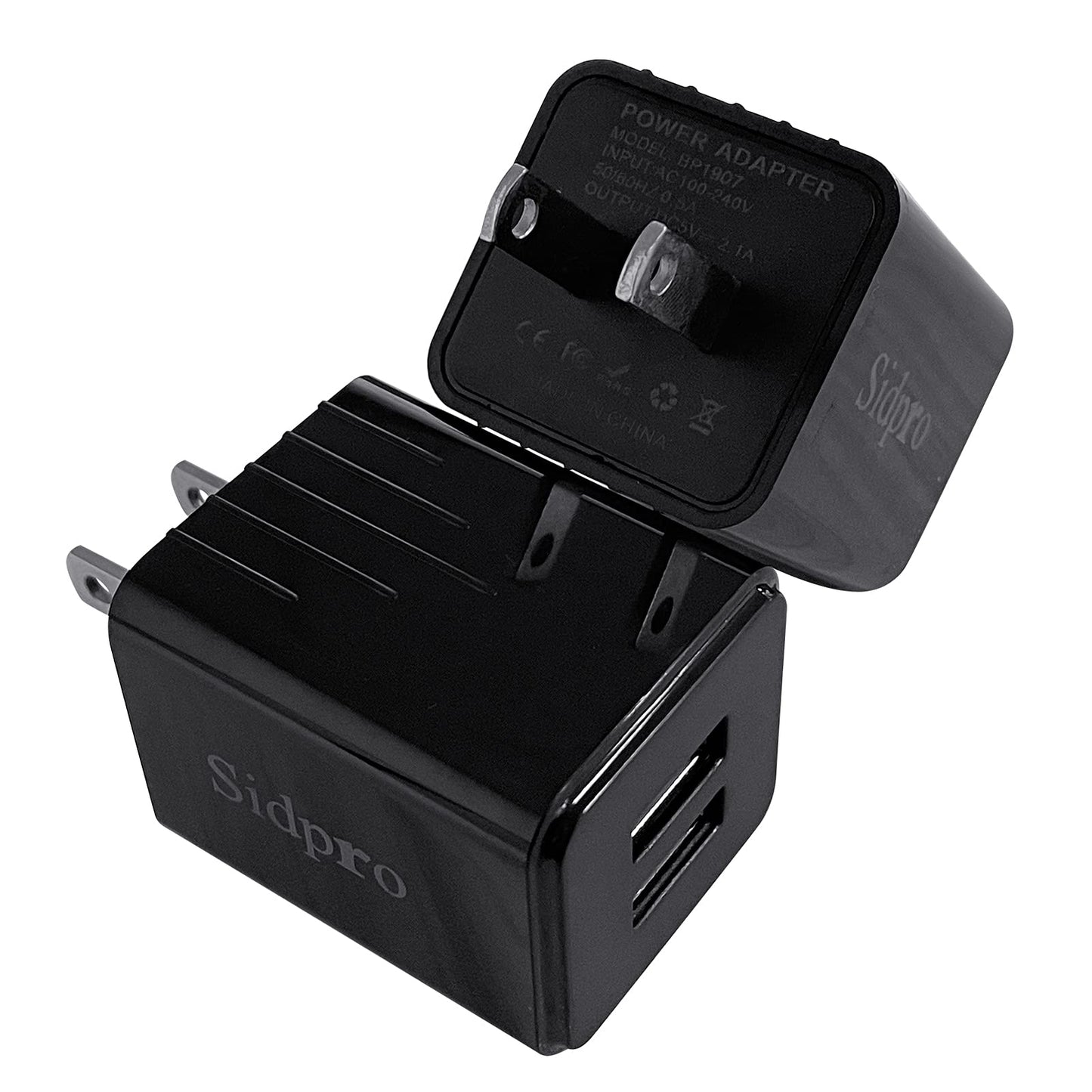 Phone Charger Box, 2-Pack 2.1A Dual Port USB Wall Charger Fast Charging Plugs Cubes
