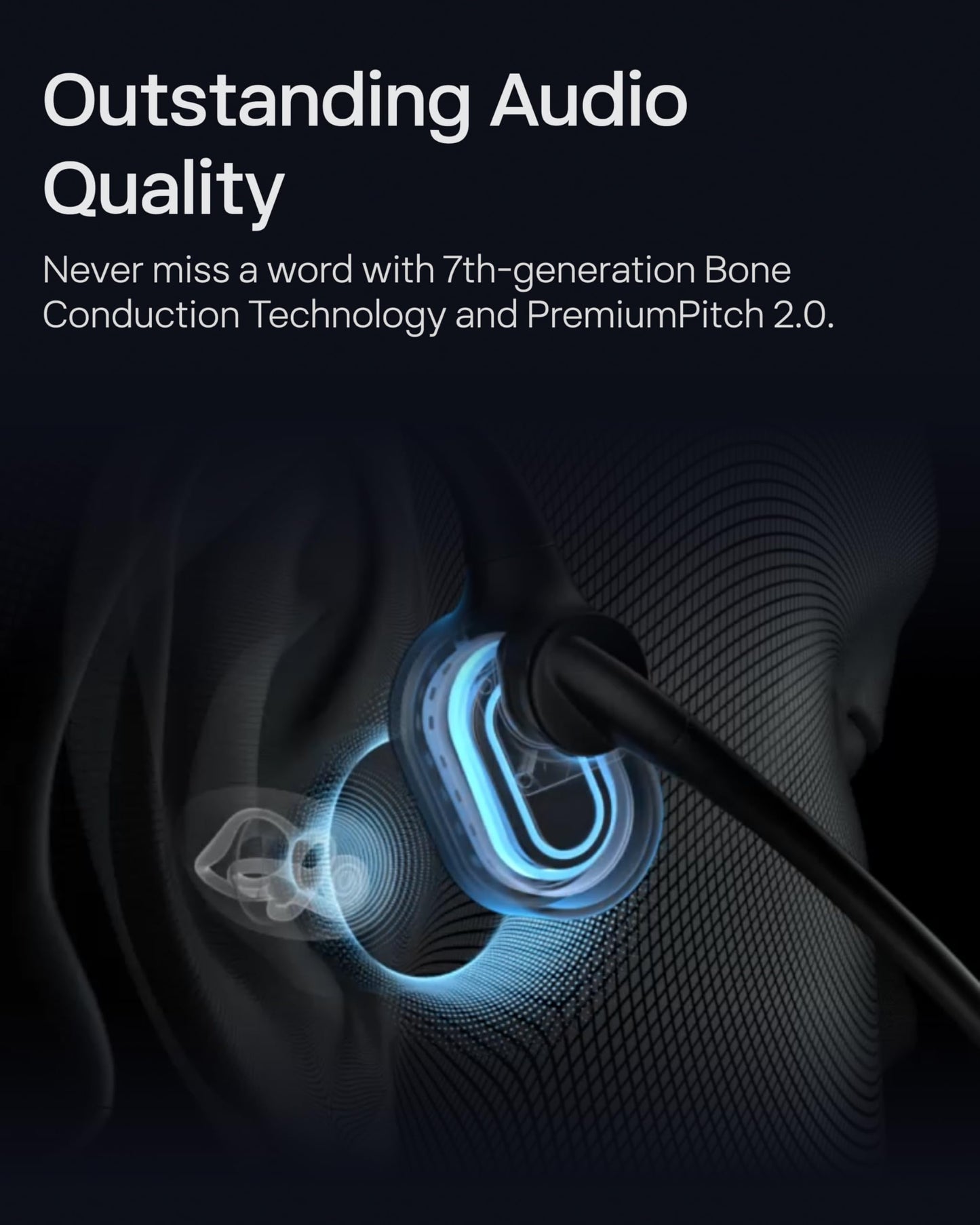 SHOKZ OpenComm2 UC Open-Ear Headset, USB-A Dongle, Noise-Canceling Mic
