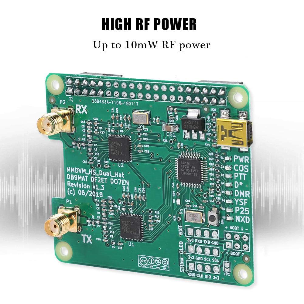 USB MMDVM Duplex Module Dual Antenna Board Hotspot Module Kit with 10mw High Rf Power, Suitable for DMR/P-25/.