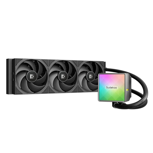 Sudokoo NEXAURA 360 Liquid CPU Cooler: 360mm AIO CPU Cooler with PWM Pump & ARGB Pump Head - Water Cooling with FDB Fans for Intel LGA